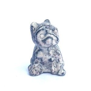 Pink Zebra Jasper Bull Dog Healing Reiki Crystal Figurine 94g